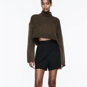 Zara pleated high waisted shorts new